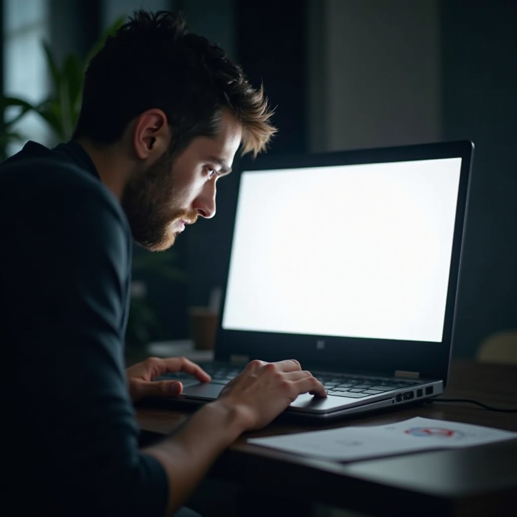 ekran laptopa robi się biały