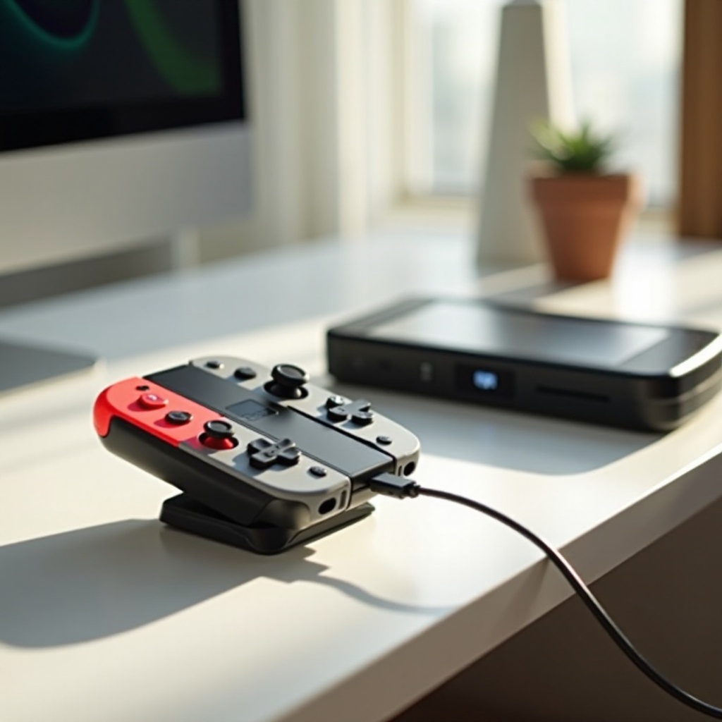 cómo cargar el controlador de Nintendo Switch sin base