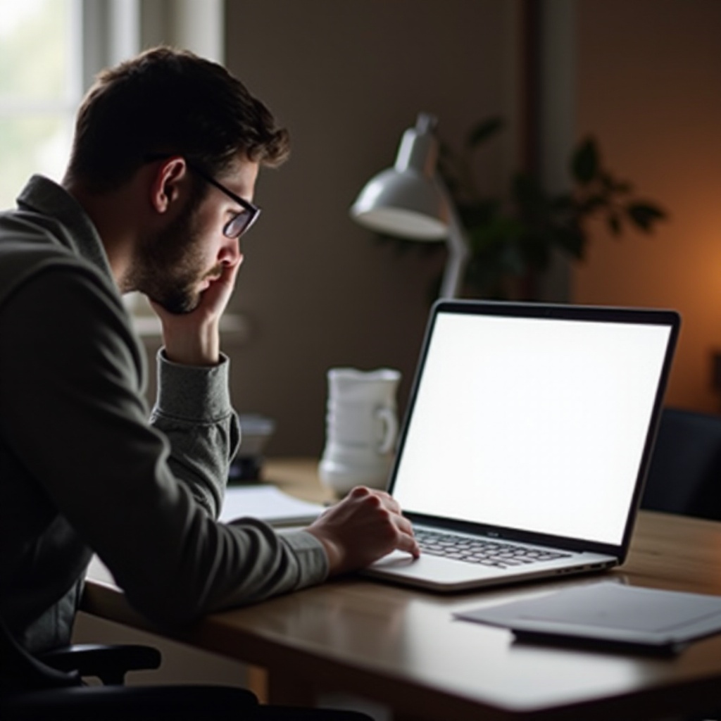 екран лаптопа постаје бео