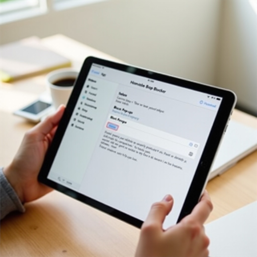 wyłącz blokadę wyskakujących okien na iPadzie