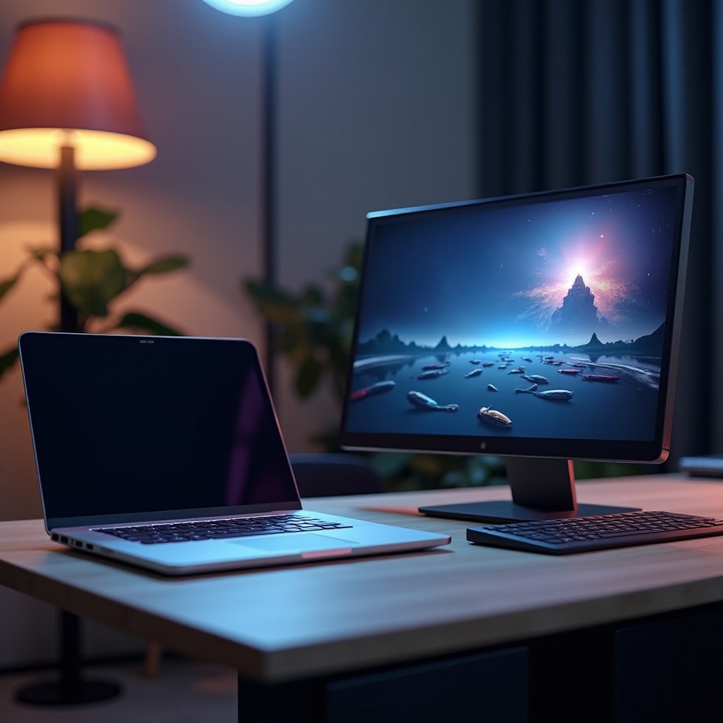 configuração de laptop e desktop