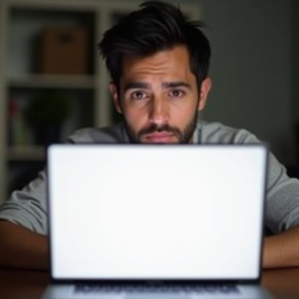 ekran laptopa robi się biały